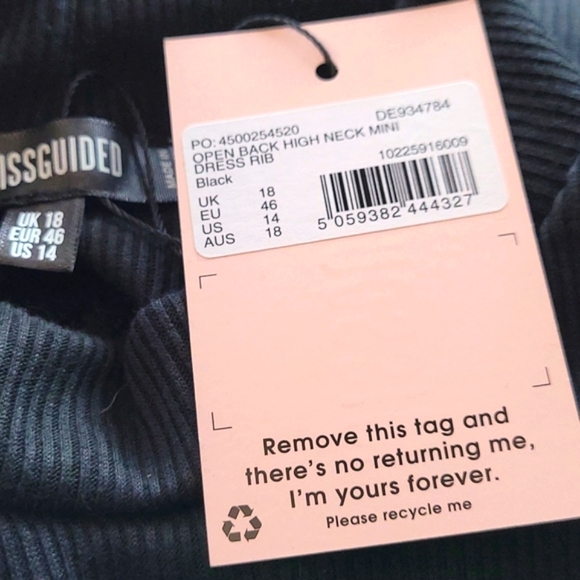Missguided | Rib Open Back High Neck Minidress NWT - Picture 9 of 11